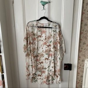 Emory Park sheer floral kimono XL